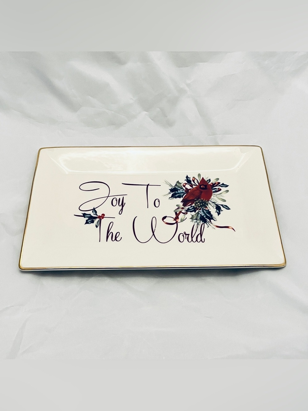 Lenox Winter Greetings Rectangular Tray Plate Catherine Mcclung Retired EUC